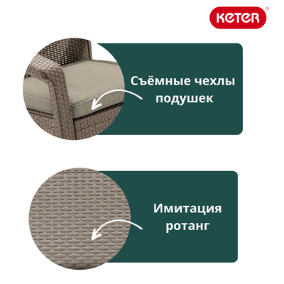 Комплект мебели Корфу Сет капучино