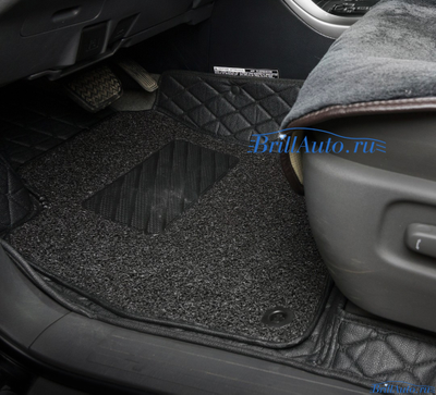 3D коврики в салон Toyota Land Cruiser Prado из экокожи