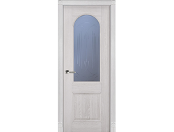 Дверь белая дубовая Чезана со стеклом