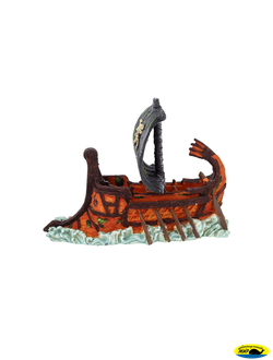 СН2617 Декорация пластиковая затонувший пиратский корабль 275*95*140мм