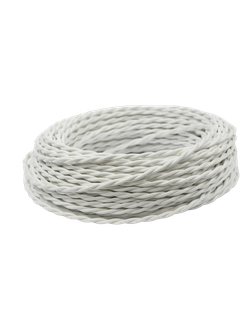 Провод витой в ретро стиле ПРВ 2х1.5 белый