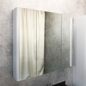 Зеркало-шкаф "Сорренто-90" светло-серый 880х800