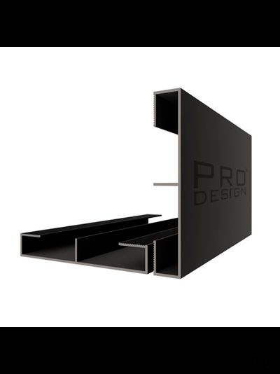 Алюминиевая вставка 1964 для плинтуса Pro Design 2,7 м.п. (12х80 мм) Черный муар