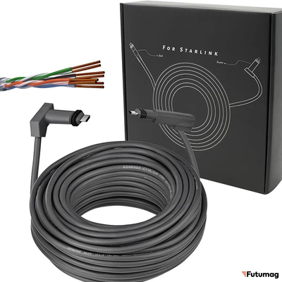 Запасной удлинитель кабеля SIGNALPLUS Starlink, удлинитель для прямоугольной спутниковой связи V3, 45 м