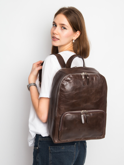 Женский кожаный рюкзак Vicenza Premium brown (арт. 
3105-52)