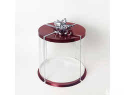 Коробка для торта JUST. Красная. Диаметр 30 см, Высота 28 см, Упаковка 10 штук