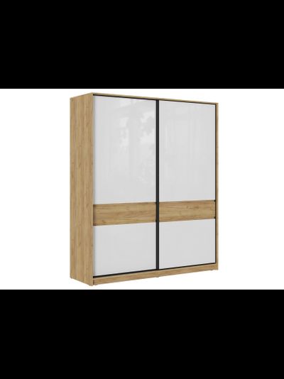 Бостон Шкаф-купе ШК-005 МДФ Дуб крафт золотой/Белый глянец