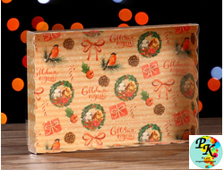 Упаковка  новогодняя для печенья «Веночки», 22×15×3 см
