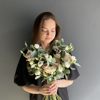 БУКЕТ НЕВЕСТЫ В ПЫЛЬНО-РОЗОВОЙ ГАММЕ - ( АРТ. Н3)