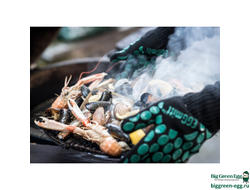 Перчатка-прихватка защитная чёрная, арамид+силикон+хлопок, BBQ