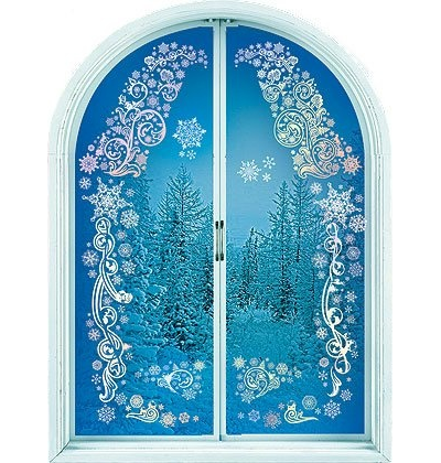 Наклейки на окно, 30*42 см МИКС