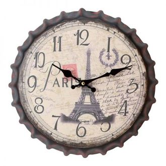 Настенные часы Париж дизайнерские старая пробка от бутылки