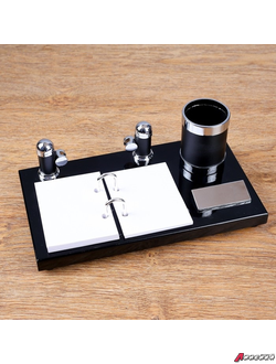 Набор настольный Премьер 4в1 с визитницей, черное дерево. 4428141