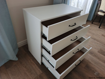 Эва КМ-021 комод 4 ящика (улучшинная фурнитура) Белый