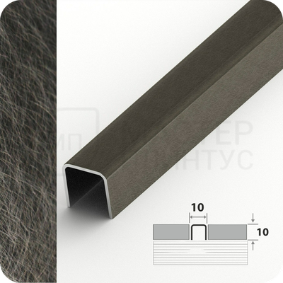 Бордюр-вставка разделительный профиль Лука ПП 01-10НСВ(304).2700.010 Вибрация графит