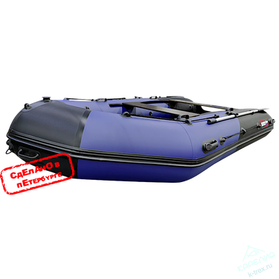 Лодка ПВХ Hunterboat Хантер Про 370Pro Спорт Синий / Чёрный