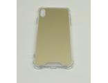 Защитная крышка силиконовая iPhone XS max, акриловое зеркало, золотистая