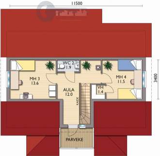 ДЖ-18 ЖИЛОЙ ДОМ: ГАБАРИТНЫЕ РАЗМЕРЫ: (11,5Х7,8М) 1,5 ЭТАЖА, ОБЩАЯ ПЛОЩАДЬ: 156М²