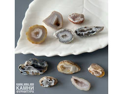 Агат половинка срез, размер в ассортименте, цена за штуку