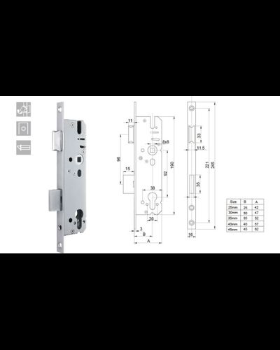 012-Замок врезной 92 -16 35 Защёлка  для входных дверей (ставят в не  проходное места ) (00000376)