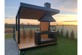 Тумба с мангалом и вытяжкой