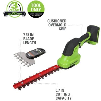 Садовые ножницы кусторез Greenworks G24SHT