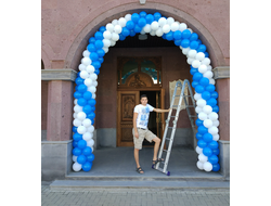 Арка из шаров "круглая" двухцветная