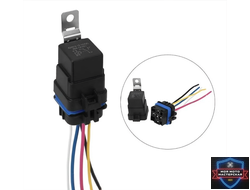 Реле 5-х контактное 12V 40А водонепроницаемое с колодкой и проводами (AMPV4W012Z2)