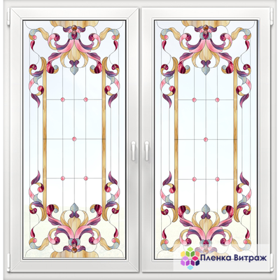 Витражная пленка, витражная пленка самоклеющаяся, пленочный витраж с классическим рисунком