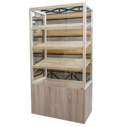 Витрина с каркасом из дерева и ЛДСП для кондитерской