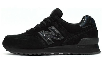 New Balance 574 Черные полностью, замшевые (41-45) Арт. 394M-A