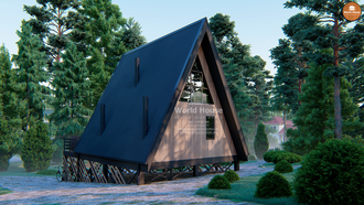 Дом A-Frame площадью 60м2 | Треугольный современный коттедж | Проект №173