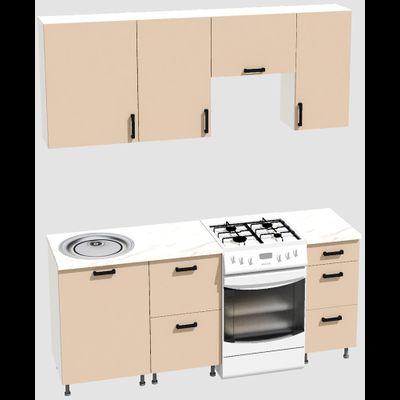 Кухня эконом 1,5 метра (600х500х400) Цвет: Фон бежевый/Фон бежевый