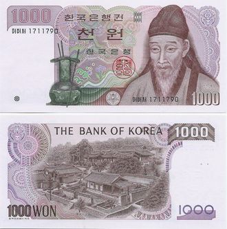 Южная Корея 1000 вон 1983 г.