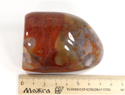 Агат "огненный", полировка стоячая, Бразилия (73*52*41 мм, 296 г) №35434