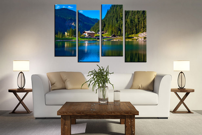 Модульная картина "Отдых у реки"