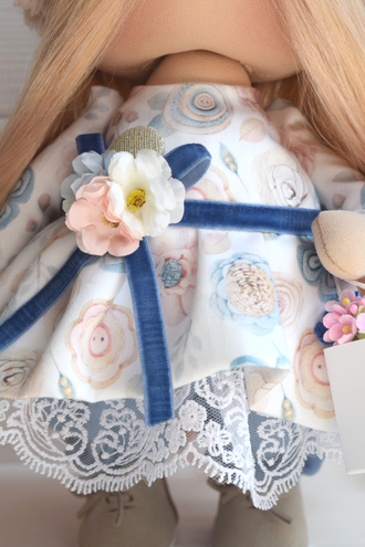 Набор для шитья интерьерной куколки "Цветы&Пуговки" (с поворотной головой и гнущимися ручками)