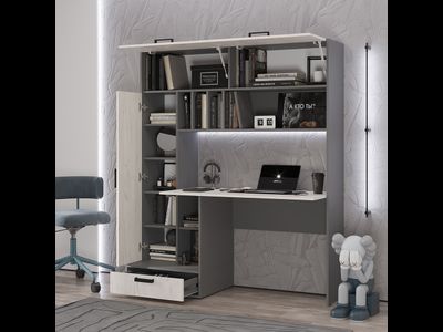 Стол письменный Техно графит/дуб крафт белый (Мебелони)