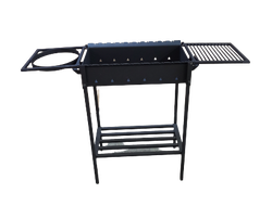 Мангал 3мм Классик с решеткой, кольцом под казан и полкой для дров 60см