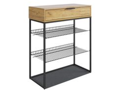 Обувница Краш Дуб Крафт Золотой/Черный муар