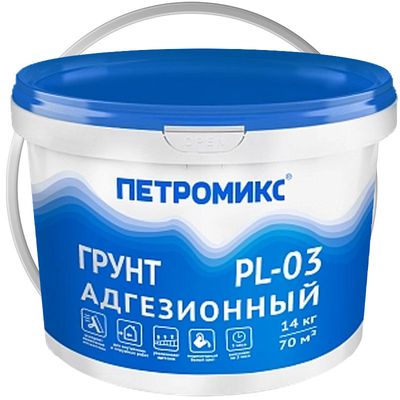Грунт адгезионный с кварцевым заполнителем ПЕТРОМИКС PL-03 14 кг