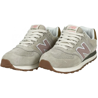 New Balance 574 бежевые с розовым женские