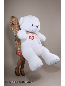 Большой белый плюшевый медведь "Шерман" 160 см.