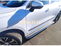 Пороги с накладным листом Папа Тюнинг d53 для Haval Jolion 2024-