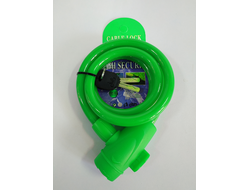 Замок велосипедный 12*1200мм, (зеленый)