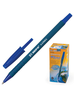 Ручка шариковая BEIFA (Бэйфа), СИНЯЯ, корпус синий, узел 0,7 мм, линия письма 0,5 мм, AA960A-BL, 50 штук в упаковке