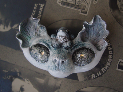 "Сомнус, Гипнотический Кот" необычная брошь по мотивам творчества Тима Бёртона