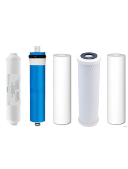 Универсальный набор картриджей для фильтра обратного осмоса 5 шт. (Atoll, Аквафор, Гейзер, Барьер, Raifil, Новая Вода)