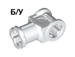 ! Б/У - Technic, Axle Connector with Axle Hole, White (32039 / 4144128 / 6310906 / 6375684) - Б/У