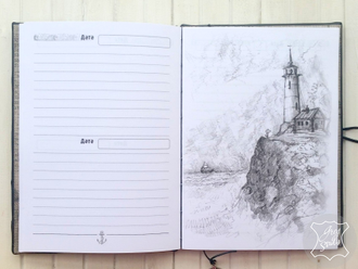 ежедневник ручной работы, подарок руководителю, ежедневник на заказ, подарок моряку, мужской блокнот